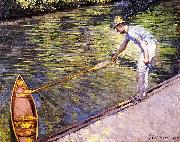 Gustave Caillebotte Boater Pulling on His Perissoire France oil painting artist